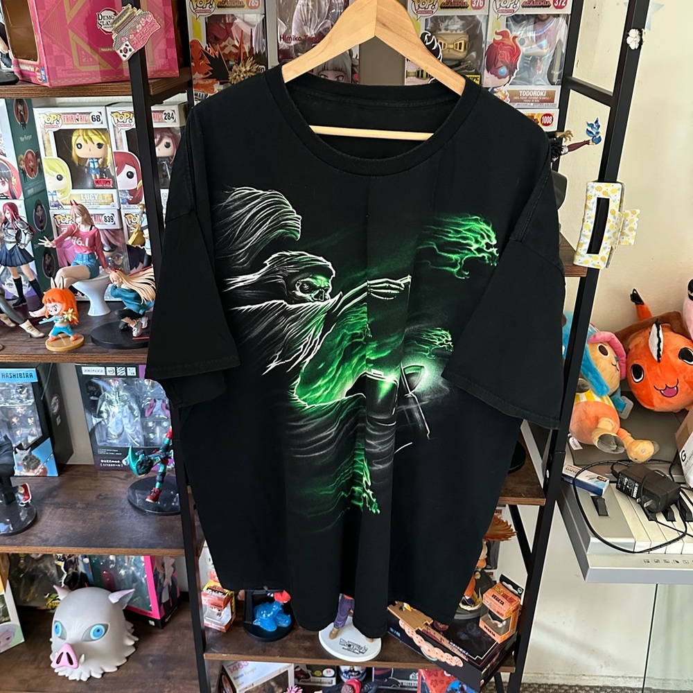 Vintage Y2K Skeleton Green Flames Rider Men’s Size 2XL? Missing Tag